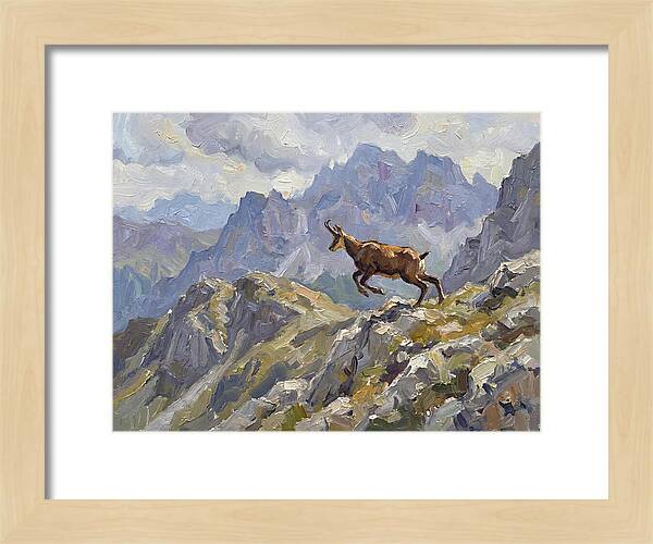 Chamois Bound In Alpine Landscape