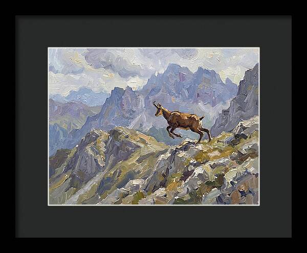 Chamois Bound In Alpine Landscape
