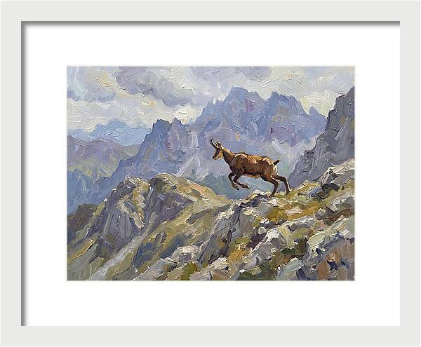 Chamois Bound In Alpine Landscape