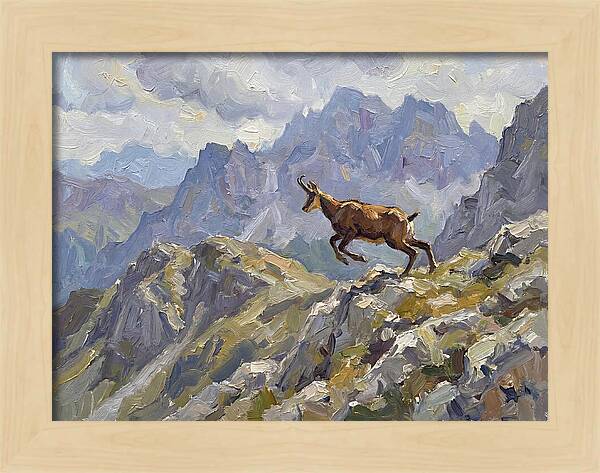Chamois Bound In Alpine Landscape