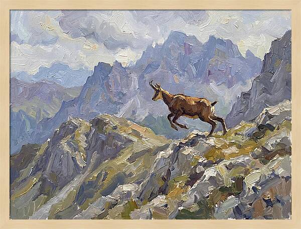 Chamois Bound In Alpine Landscape