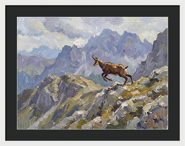 Chamois Bound In Alpine Landscape