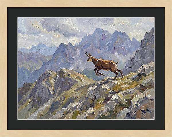 Chamois Bound In Alpine Landscape