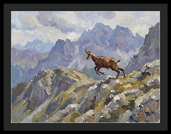Chamois Bound In Alpine Landscape