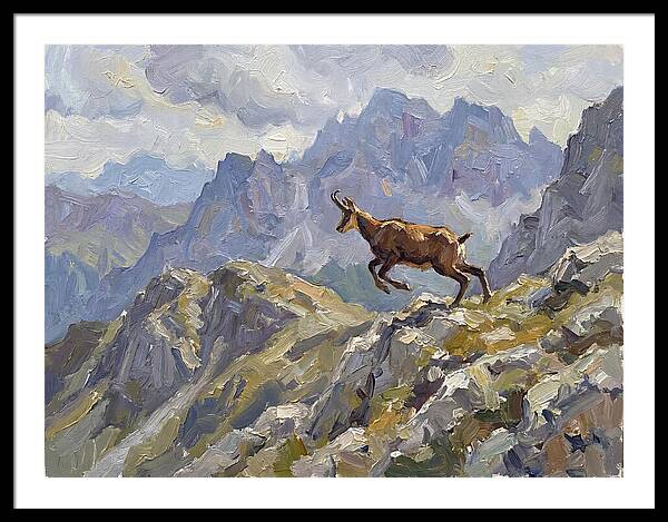 Chamois Bound In Alpine Landscape