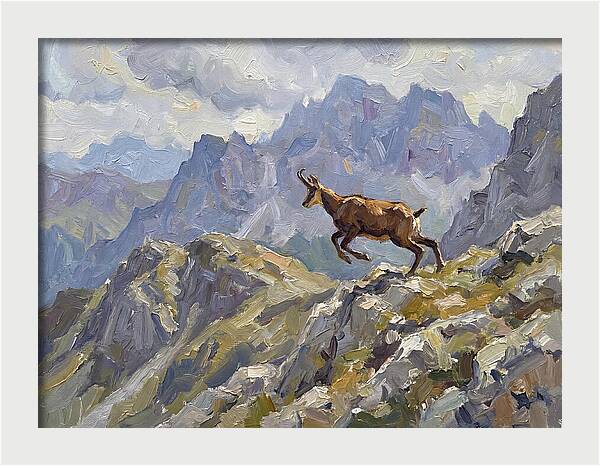 Chamois Bound In Alpine Landscape