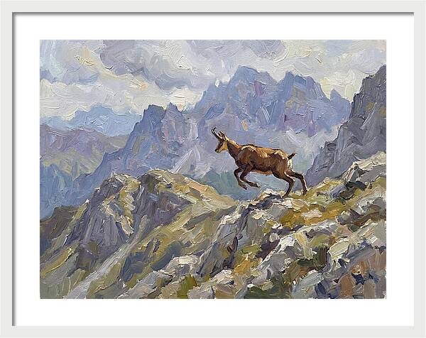 Chamois Bound In Alpine Landscape