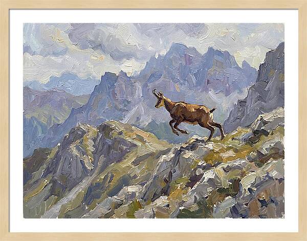 Chamois Bound In Alpine Landscape