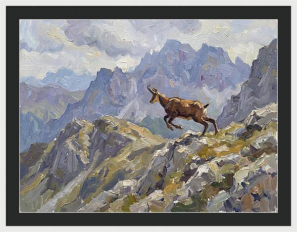 Chamois Bound In Alpine Landscape