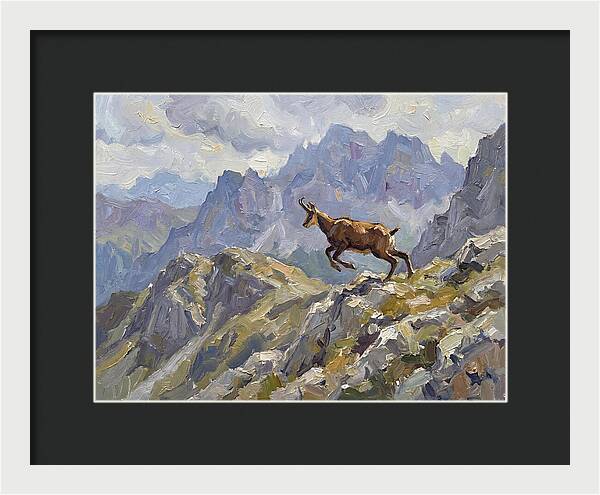 Chamois Bound In Alpine Landscape