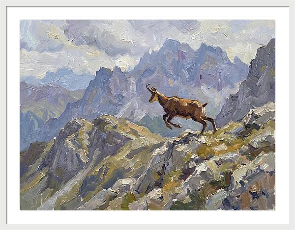 Chamois Bound In Alpine Landscape