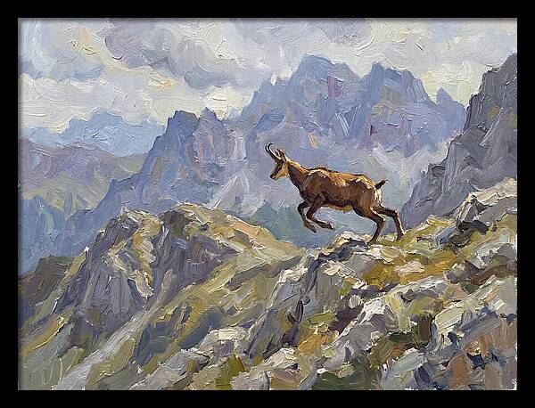 Chamois Bound In Alpine Landscape