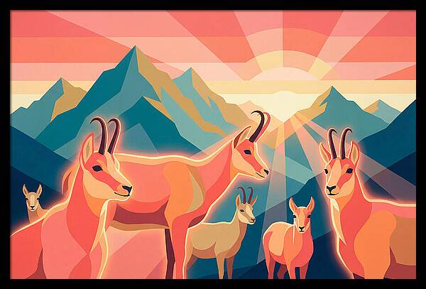 Chamois In Vibrant Landscape