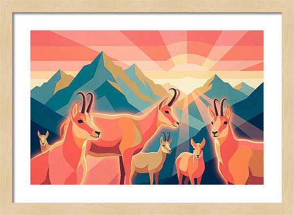 Chamois In Vibrant Landscape