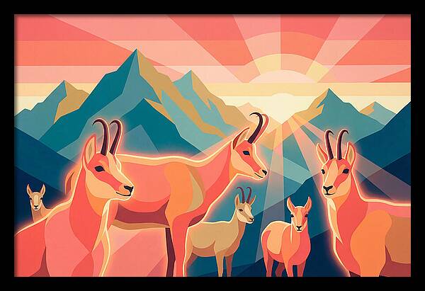 Chamois In Vibrant Landscape