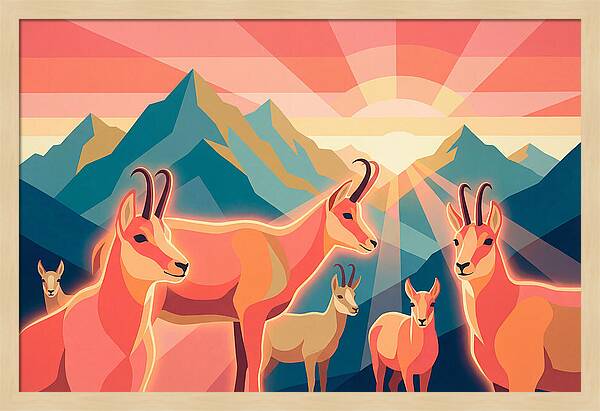 Chamois In Vibrant Landscape
