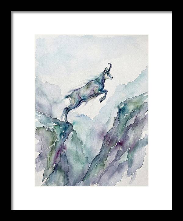 Chamois Leaping Through Mountains