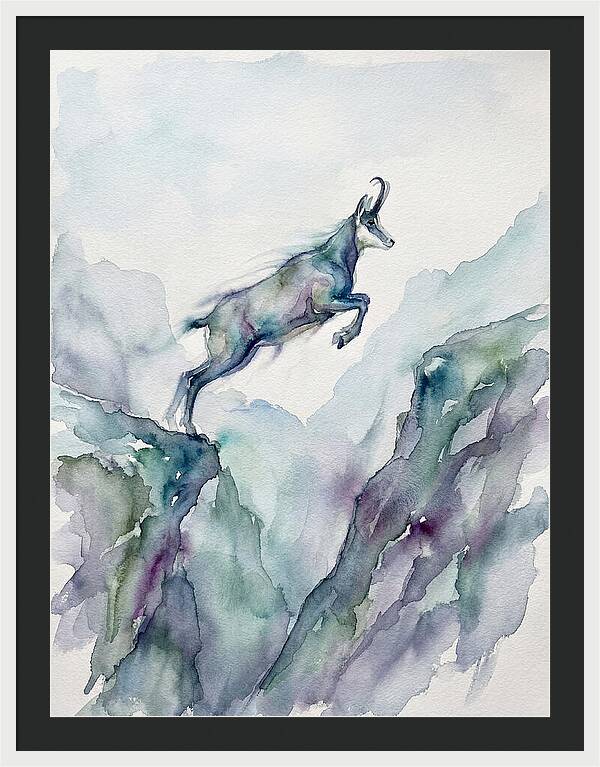 Chamois Leaping Through Mountains