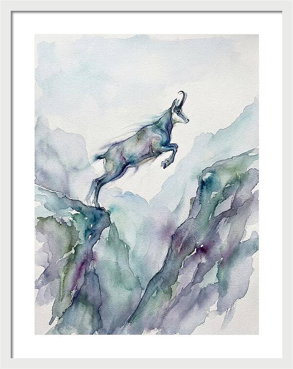Chamois Leaping Through Mountains