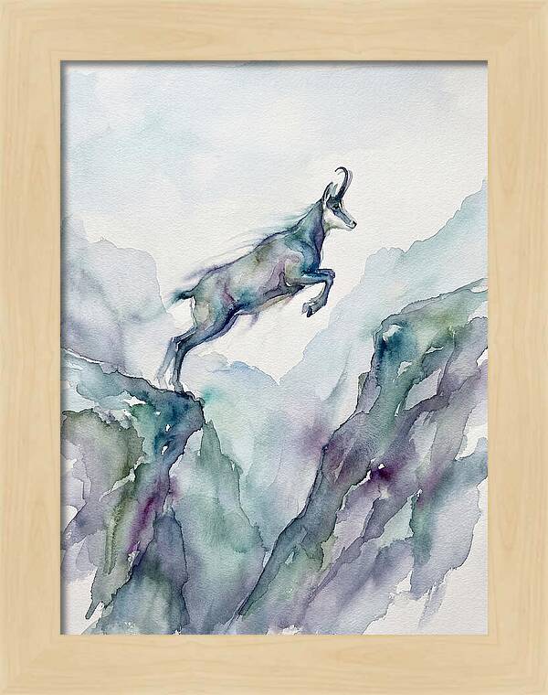 Chamois Leaping Through Mountains