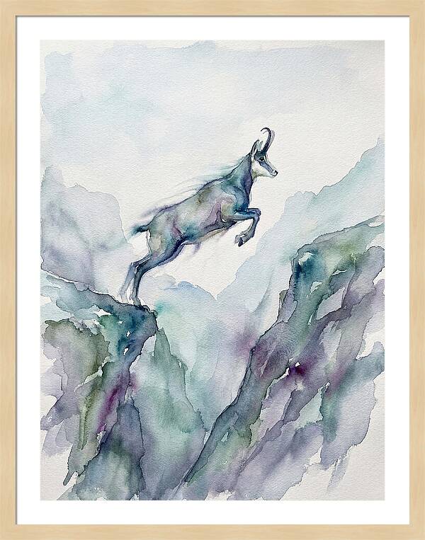 Chamois Leaping Through Mountains