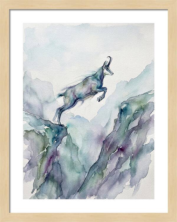Chamois Leaping Through Mountains