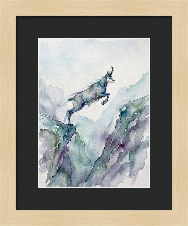 Chamois Leaping Through Mountains