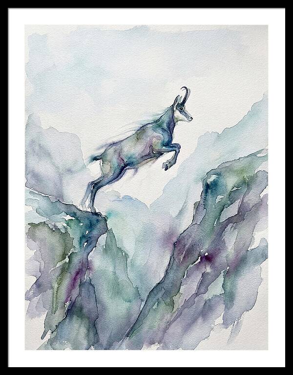 Chamois Leaping Through Mountains