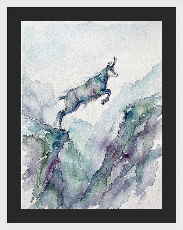 Chamois Leaping Through Mountains