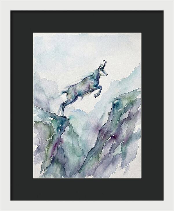 Chamois Leaping Through Mountains