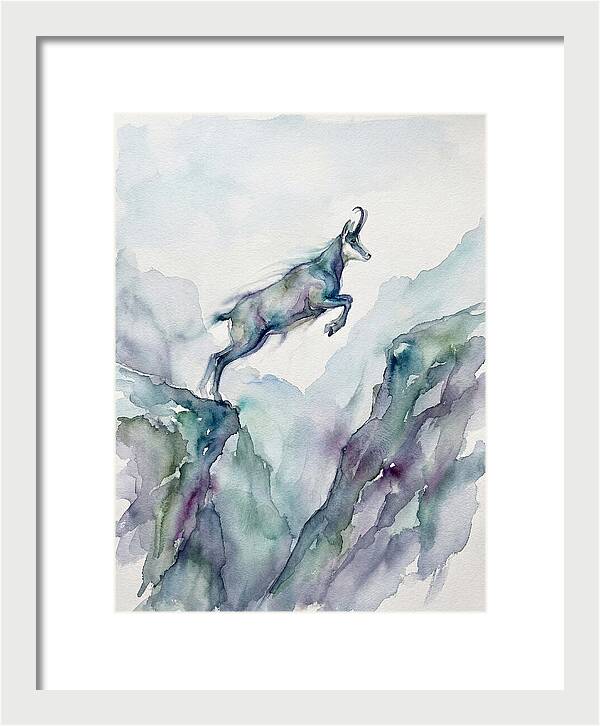 Chamois Leaping Through Mountains