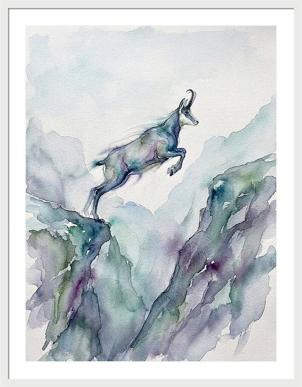 Chamois Leaping Through Mountains