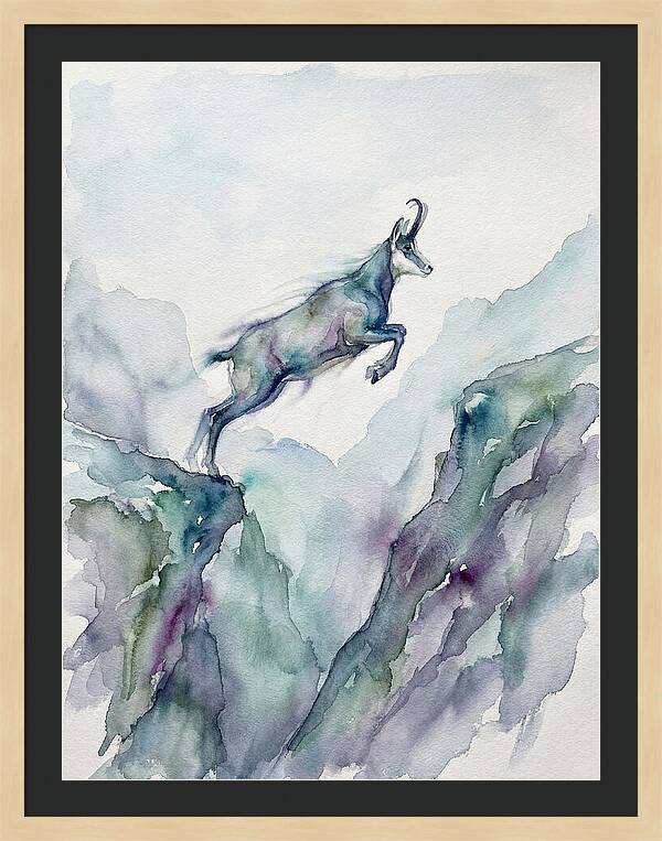 Chamois Leaping Through Mountains