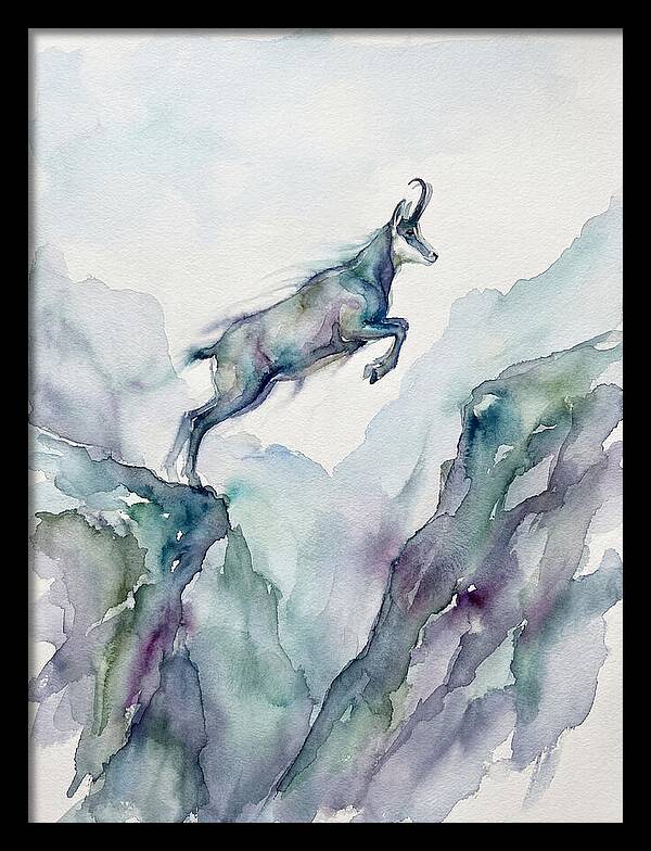 Chamois Leaping Through Mountains