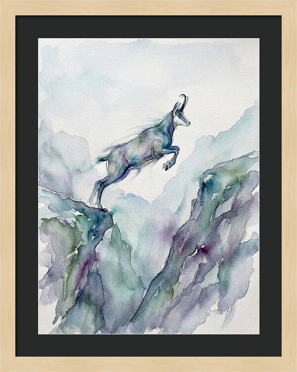 Chamois Leaping Through Mountains