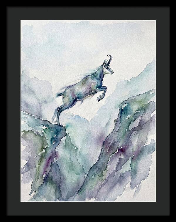 Chamois Leaping Through Mountains
