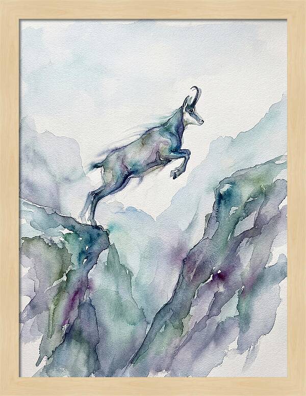 Chamois Leaping Through Mountains