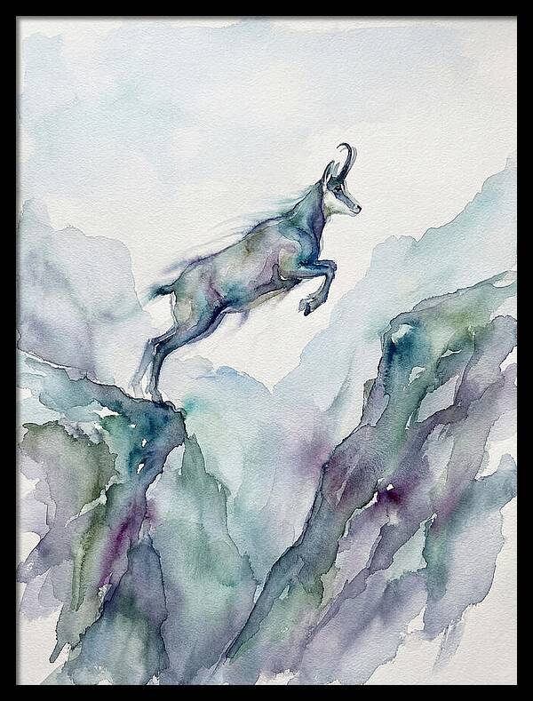 Chamois Leaping Through Mountains