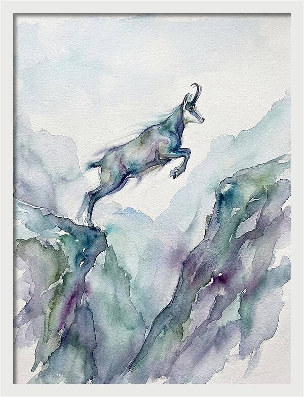 Chamois Leaping Through Mountains