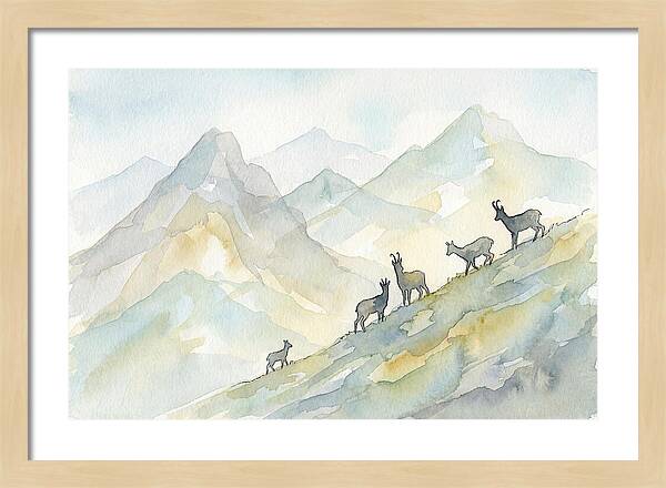 Chamois On Alpine Meadow
