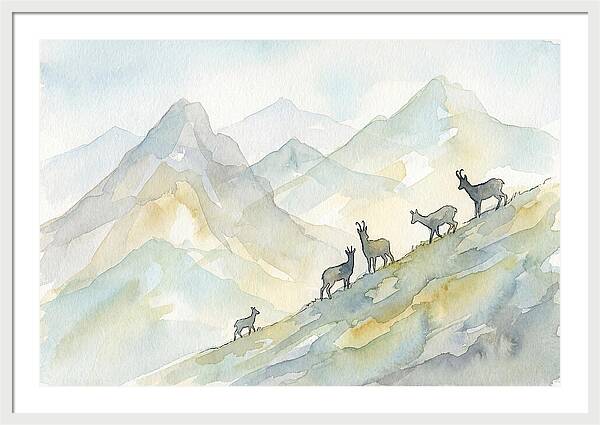 Chamois On Alpine Meadow