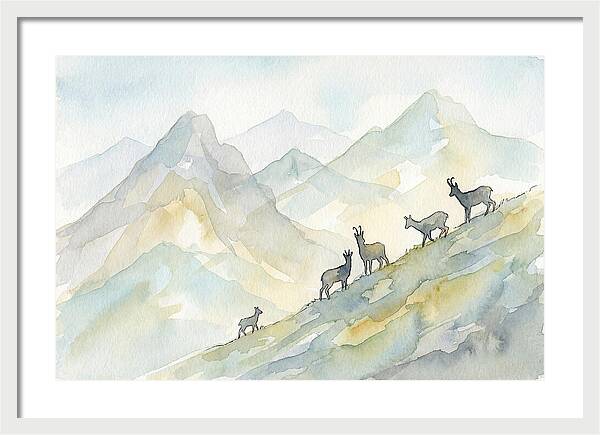 Chamois On Alpine Meadow