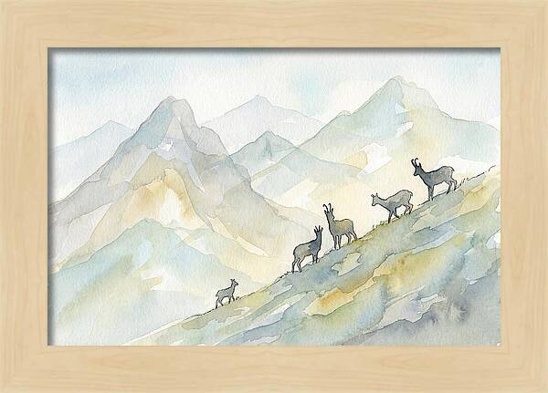 Chamois On Alpine Meadow