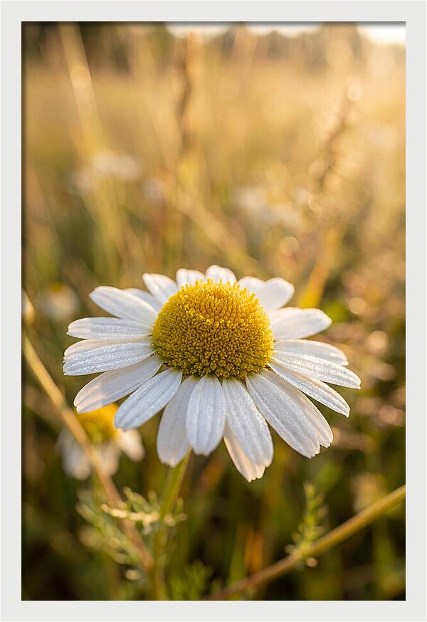 Chamomile Blossom In Sunlight