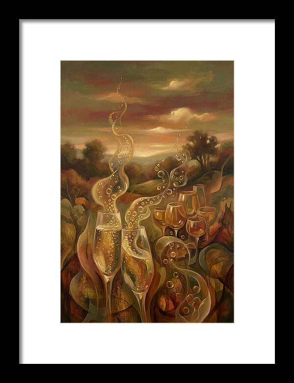 Champagne Glasses With Golden Bubbles