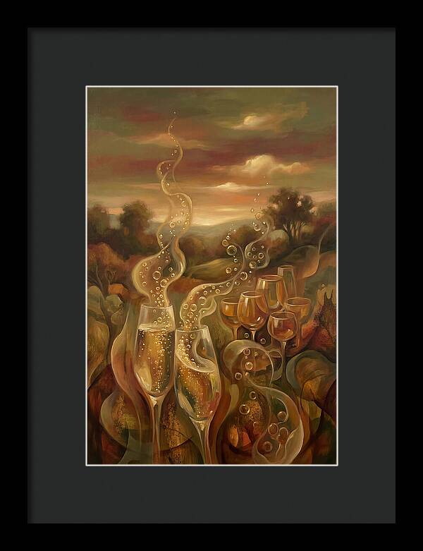 Champagne Glasses With Golden Bubbles
