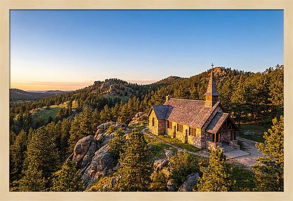 Chapel In The Hills At Sunset