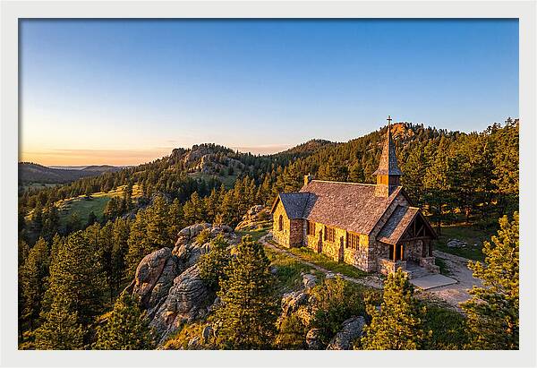 Chapel In The Hills At Sunset