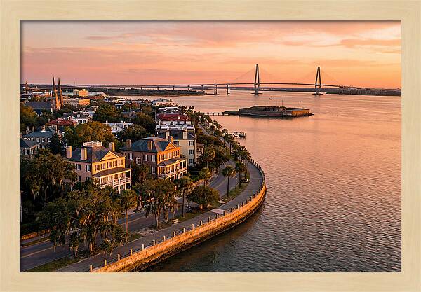 Charleston Waterfront At Golden Hour