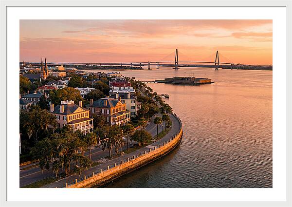 Charleston Waterfront At Golden Hour